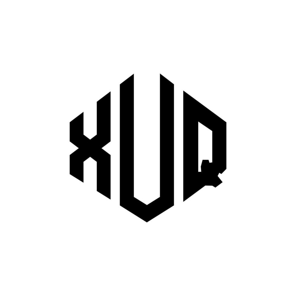 xuq lettera logo design con forma poligonale. xuq poligono e design del logo a forma di cubo. xuq modello di logo vettoriale esagonale colori bianco e nero. monogramma xuq, logo aziendale e immobiliare.