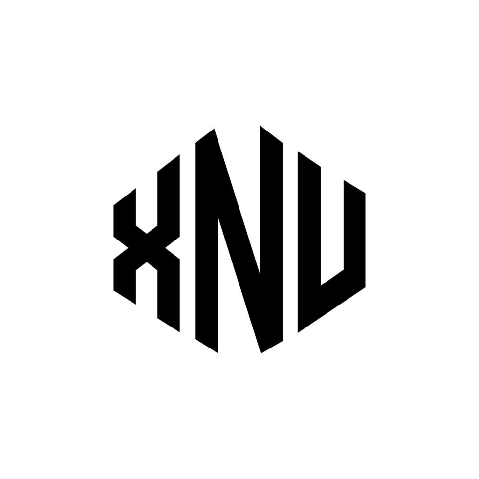 xnu lettera logo design con forma poligonale. xnu poligono e design del logo a forma di cubo. xnu modello di logo vettoriale esagonale colori bianco e nero. monogramma xnu, logo aziendale e immobiliare.