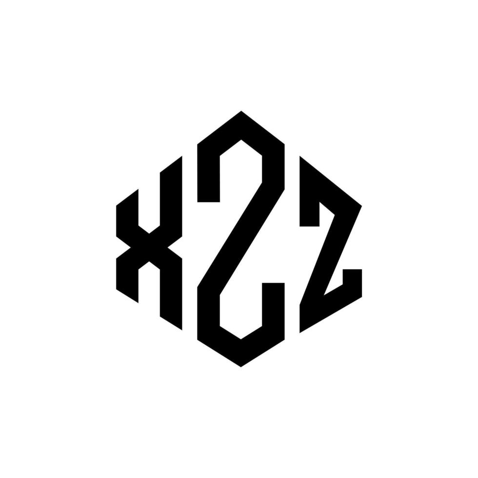 xzz lettera logo design con forma poligonale. xzz poligono e design del logo a forma di cubo. xzz modello di logo vettoriale esagonale colori bianco e nero. monogramma xzz, logo aziendale e immobiliare.