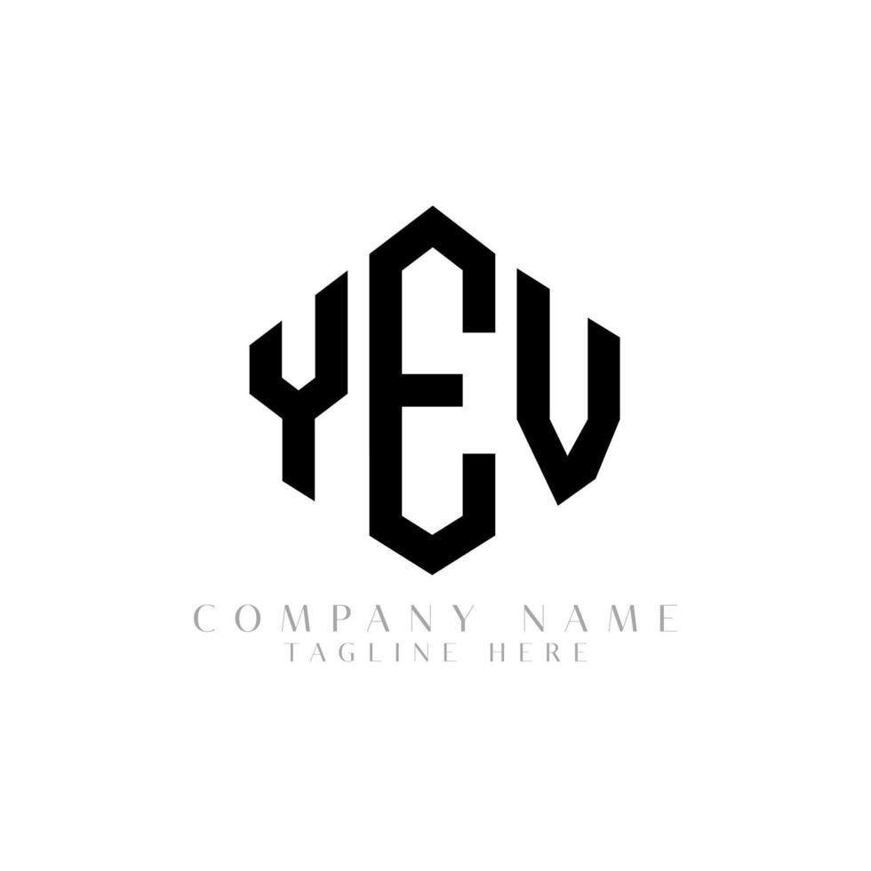 yev lettera logo design con forma poligonale. yev poligono e design del logo a forma di cubo. yev esagono logo modello vettoriale colori bianco e nero. yev monogramma, logo aziendale e immobiliare.