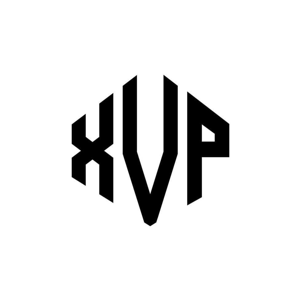 design del logo della lettera xvp con forma poligonale. xvp poligono e design del logo a forma di cubo. xvp modello di logo vettoriale esagonale colori bianco e nero. monogramma xvp, logo aziendale e immobiliare.