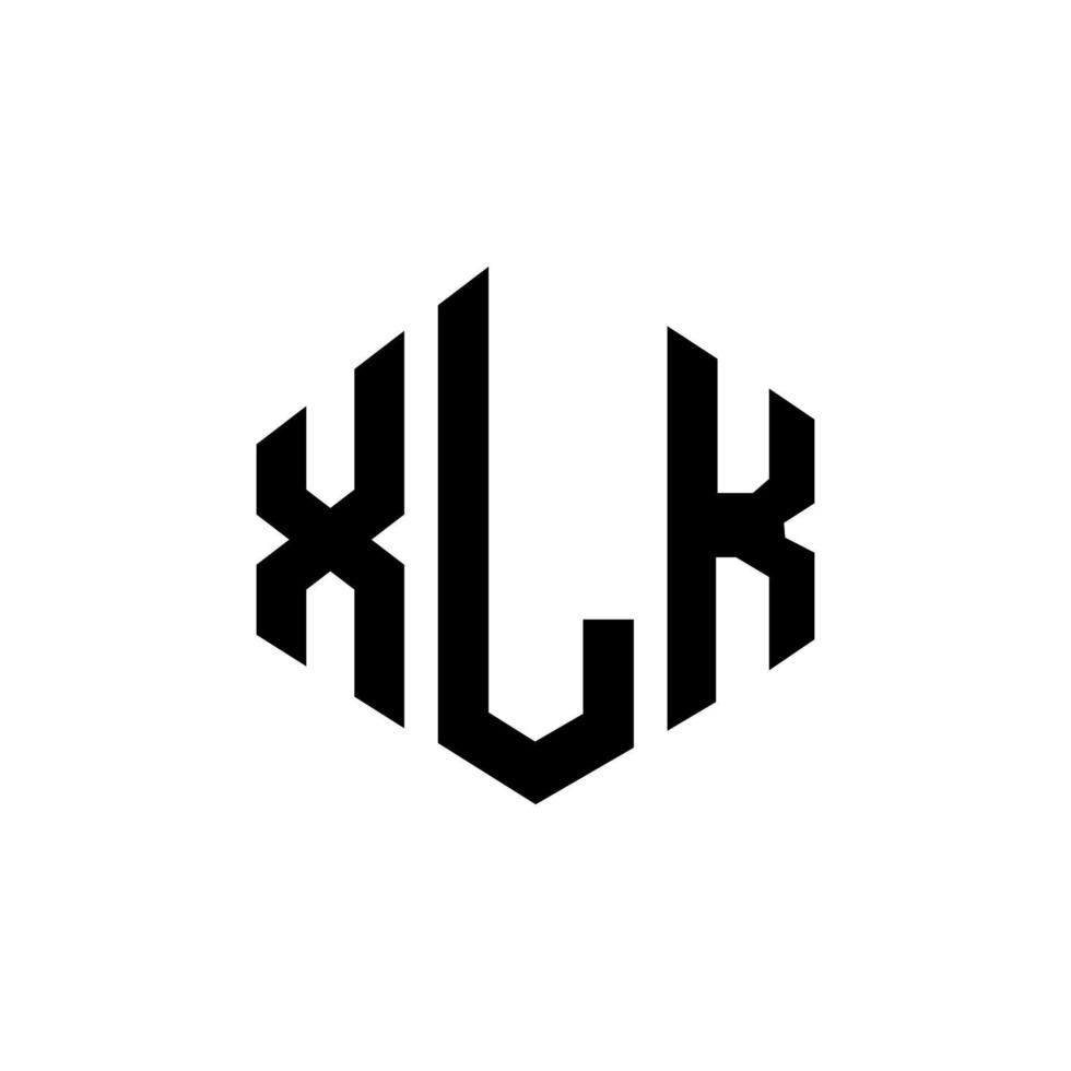 design del logo della lettera xlk con forma poligonale. xlk poligono e design del logo a forma di cubo. xlk modello di logo vettoriale esagonale colori bianco e nero. monogramma xlk, logo aziendale e immobiliare.