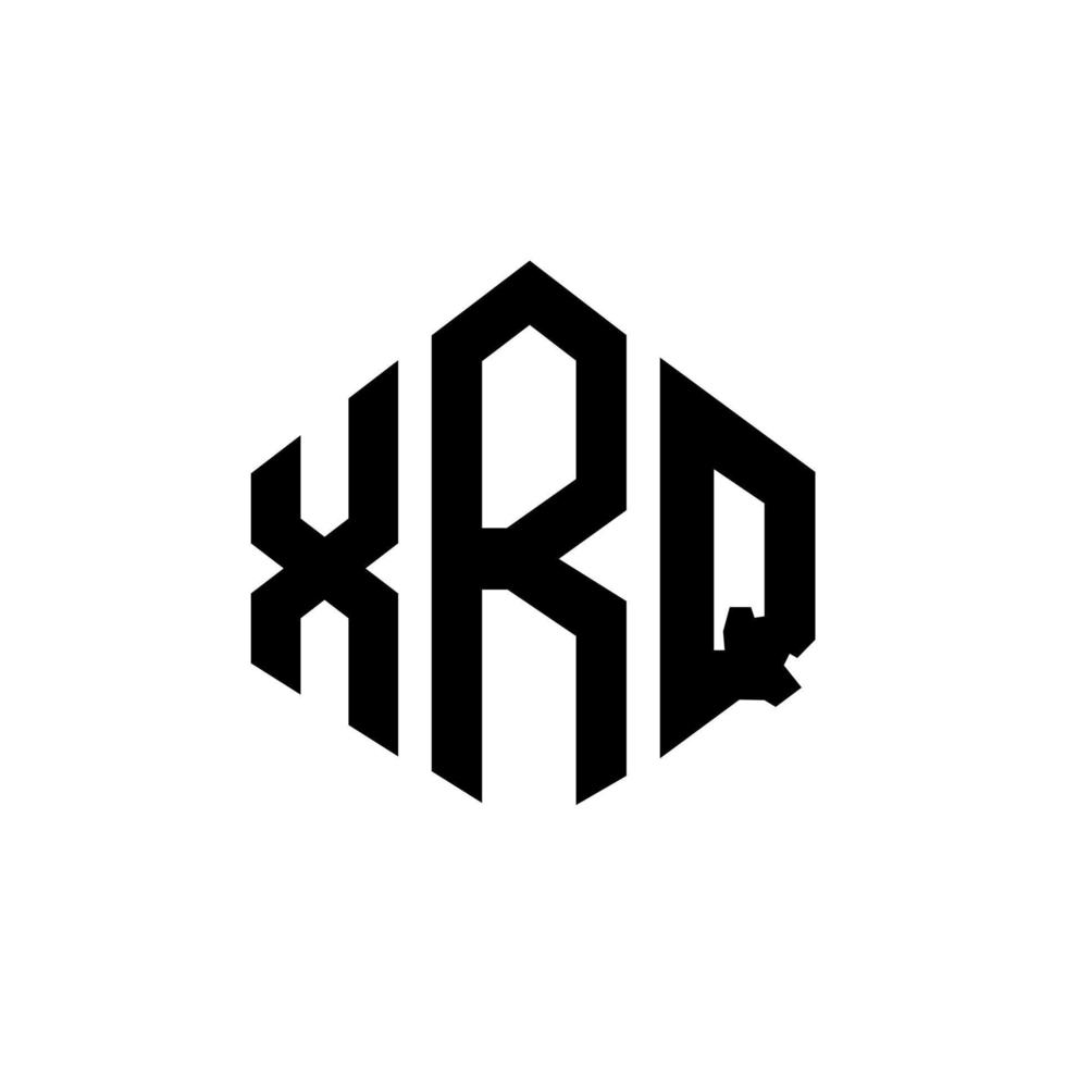 design del logo della lettera xrq con forma poligonale. xrq poligono e design del logo a forma di cubo. xrq modello di logo vettoriale esagonale colori bianco e nero. monogramma xrq, logo aziendale e immobiliare.