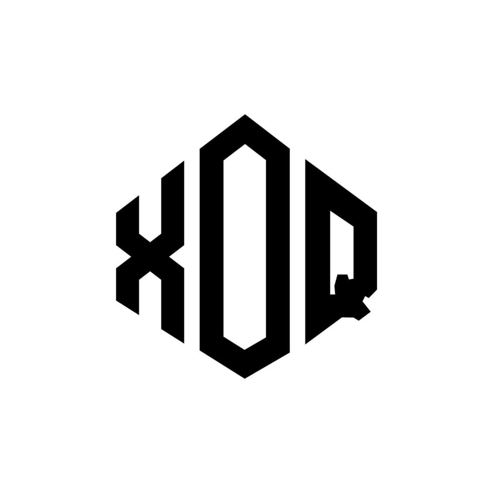 design del logo della lettera xoq con forma poligonale. xoq poligono e design del logo a forma di cubo. xoq modello di logo vettoriale esagonale colori bianco e nero. monogramma xoq, logo aziendale e immobiliare.
