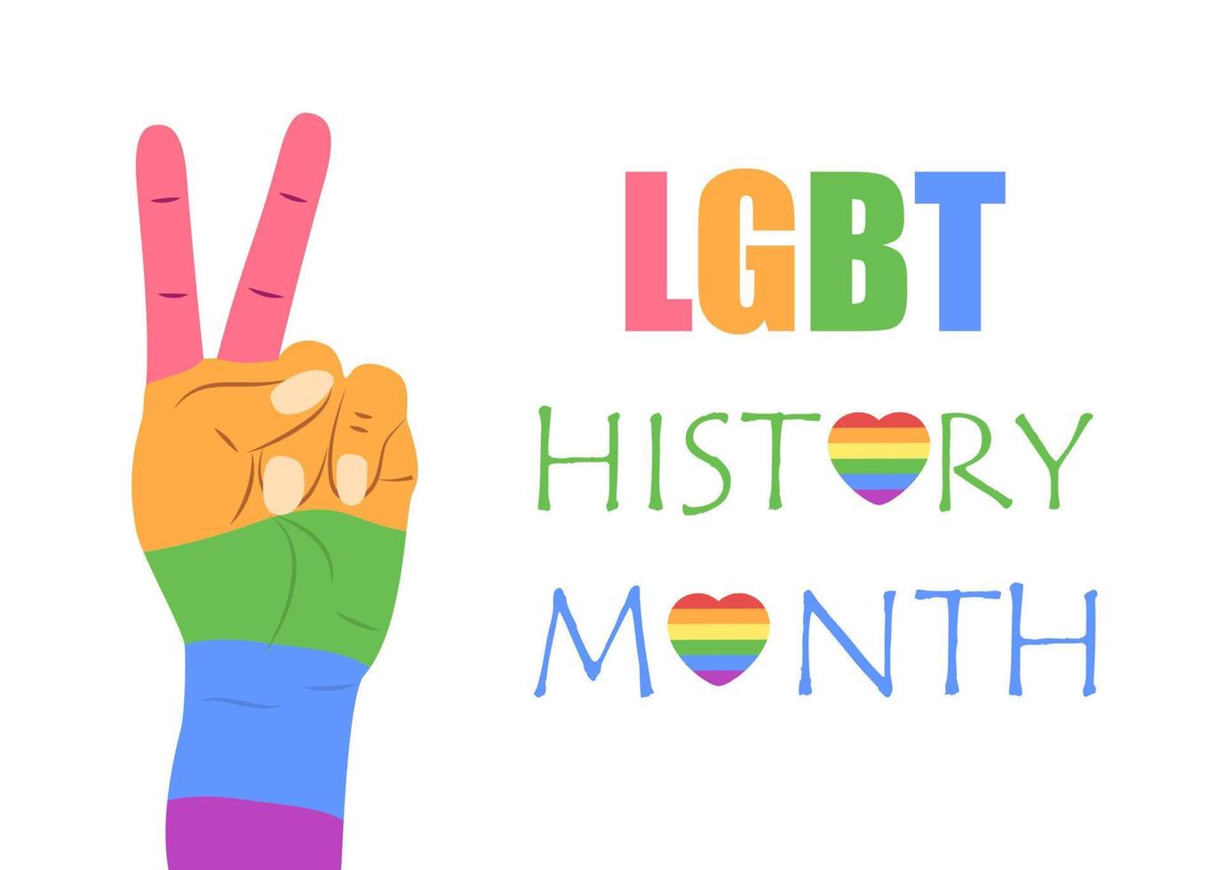 vettore di concetto del mese della storia lgbt per banner, poster, web. il cuore è dipinto con i colori dell'orgoglio lgbt.