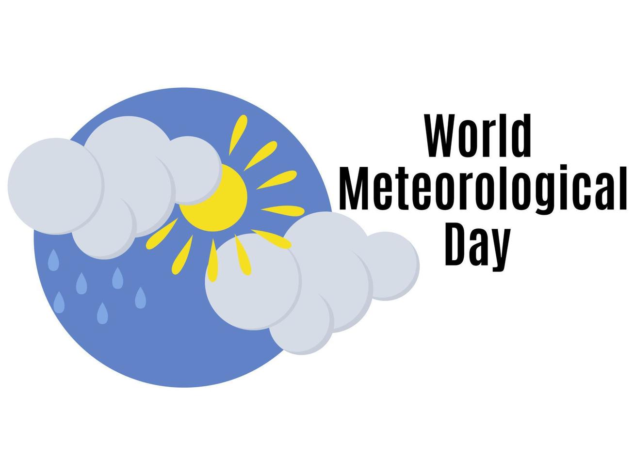 giornata mondiale della meteorologia, idea per poster, banner, volantini o cartoline vettore