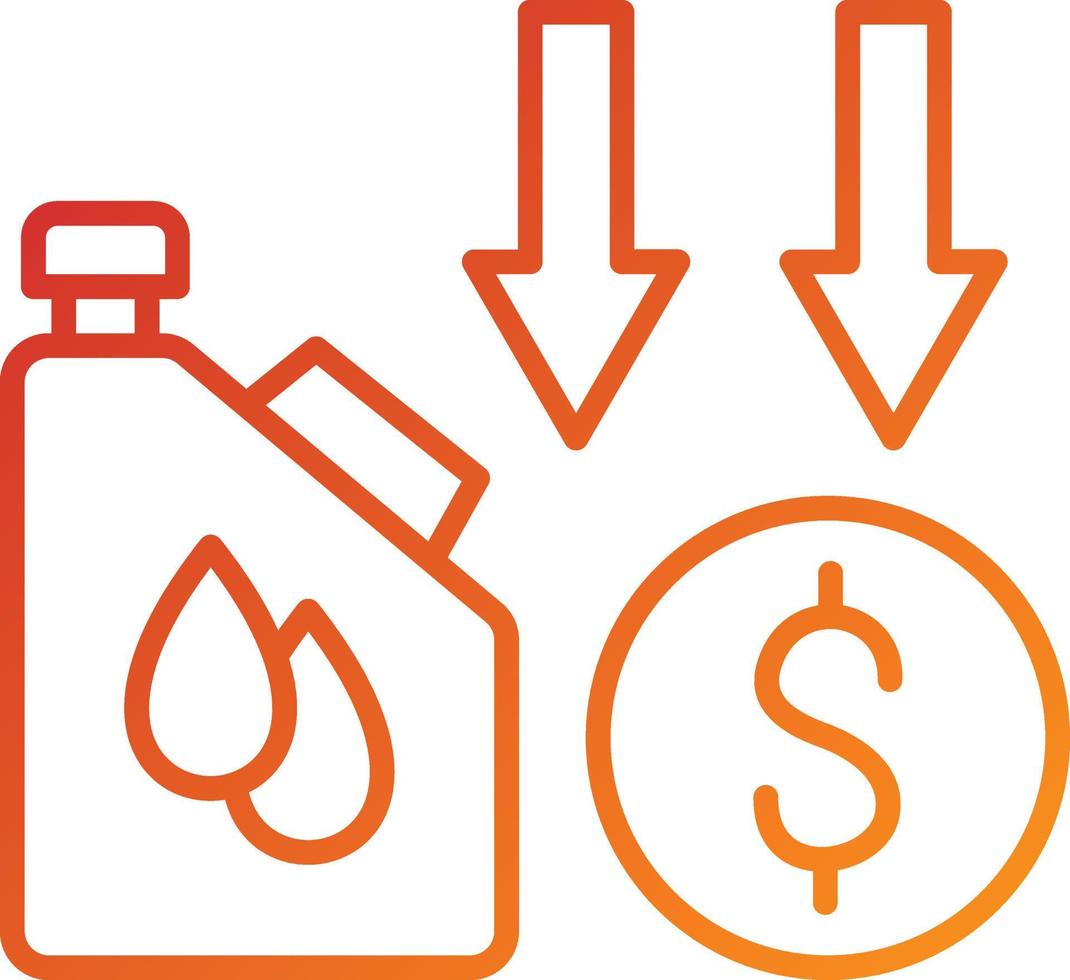 stile icona diminuzione prezzo petrolio vettore
