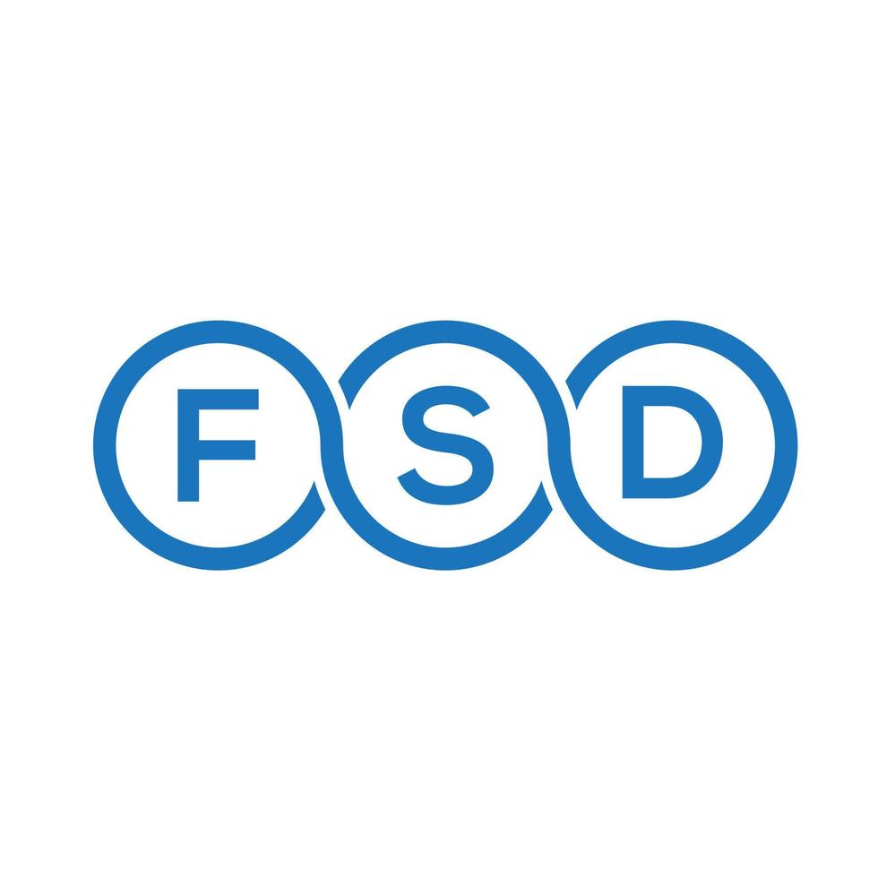 design del logo della lettera fsd su sfondo nero. concetto di logo della lettera di iniziali creative fsd. disegno della lettera fsd. vettore