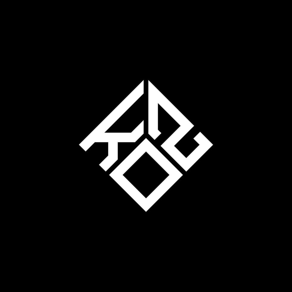koz lettera logo design su sfondo nero. koz creative iniziali lettera logo concept. disegno della lettera koz. vettore