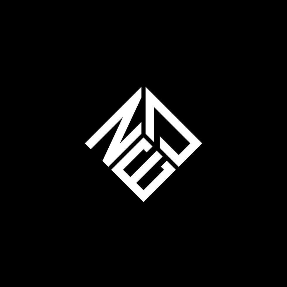ned lettera logo design su sfondo nero. ned creative iniziali lettera logo concept. disegno della lettera ned. vettore