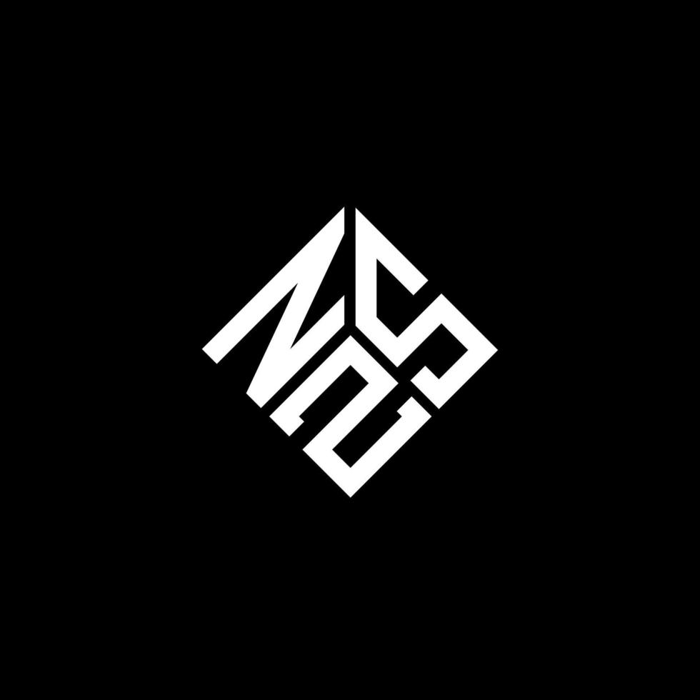 nzs lettera logo design su sfondo nero. nzs creative iniziali lettera logo concept. design della lettera nzs. vettore