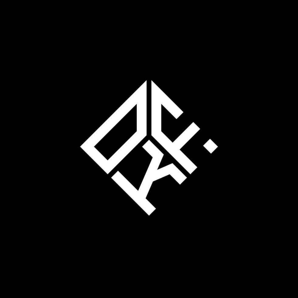 okf lettera logo design su sfondo nero. okf creative iniziali lettera logo concept. disegno della lettera okf. vettore