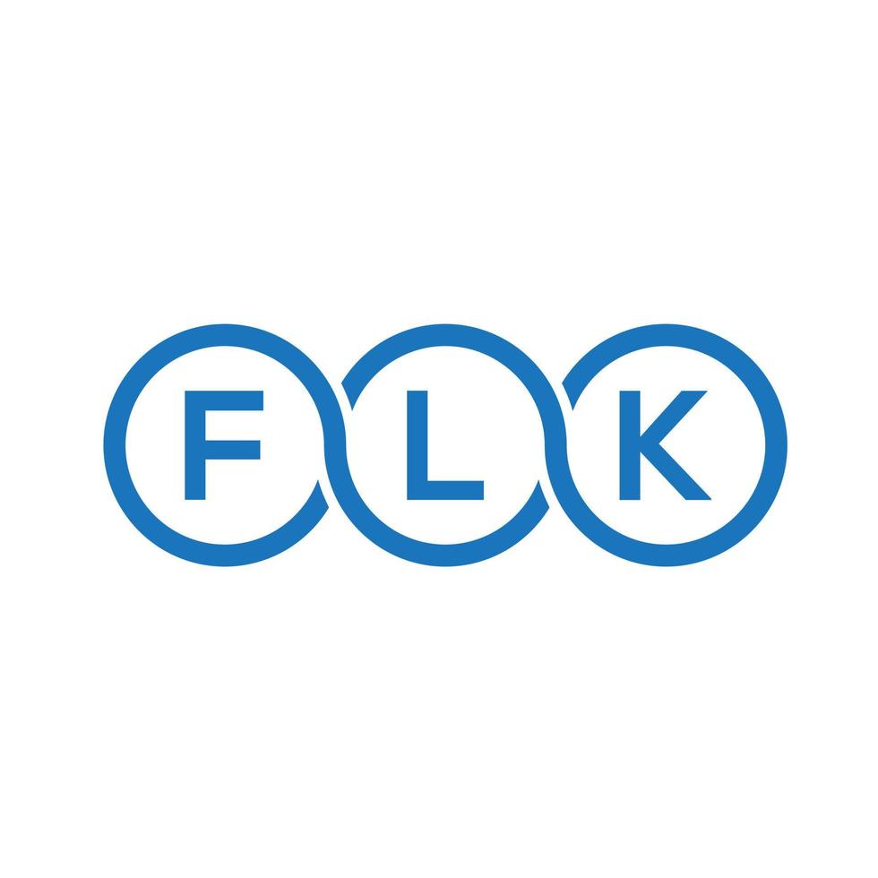 design del logo della lettera flk su sfondo nero. concetto di logo della lettera di iniziali creative di flk. disegno della lettera flk. vettore