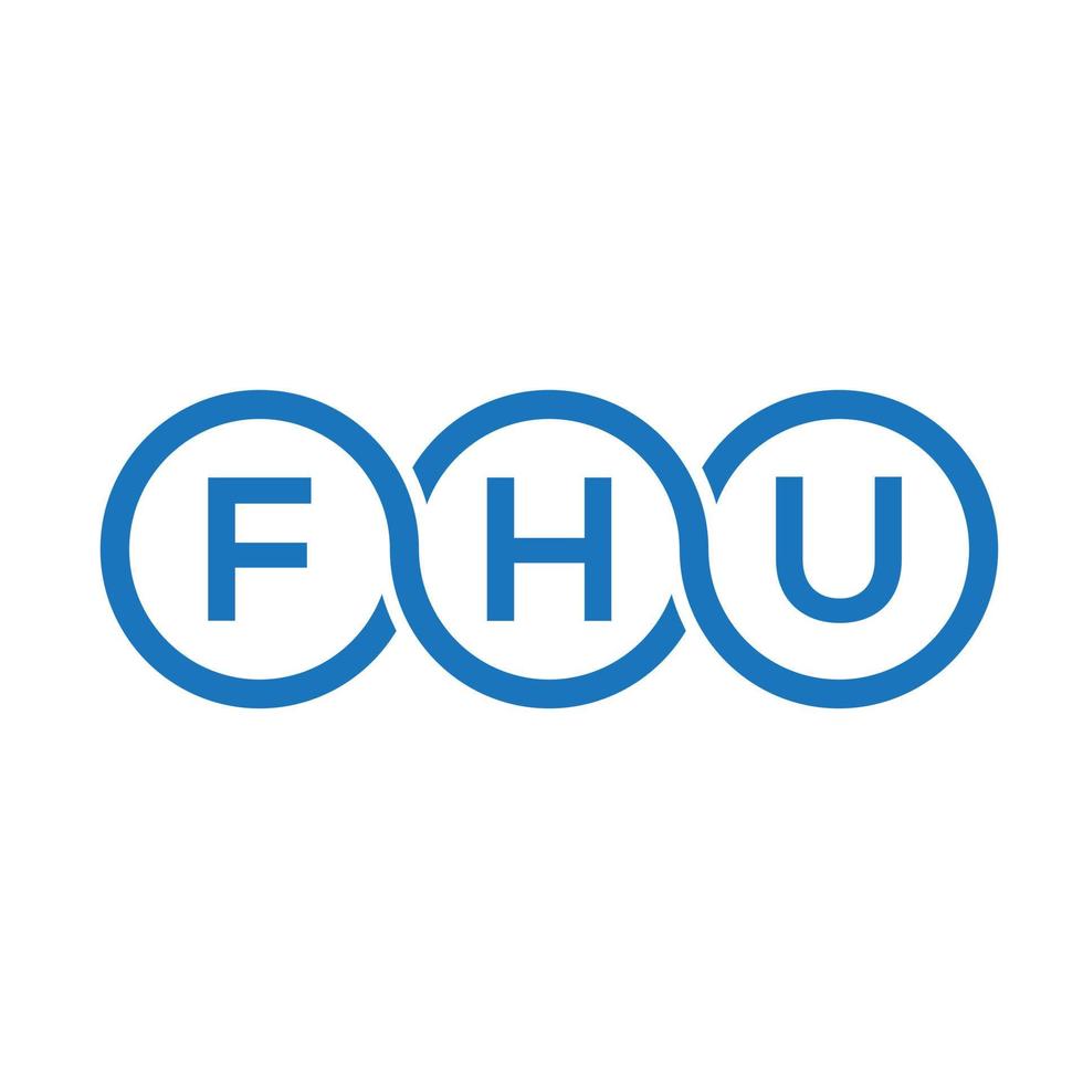 fhu lettera logo design su sfondo nero. fhu creative iniziali lettera logo concept. disegno della lettera fhu. vettore