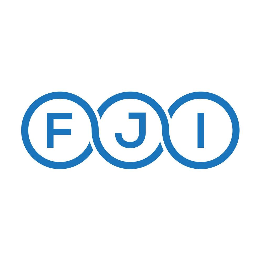 disegno del logo della lettera fji su sfondo nero. concetto di logo della lettera di iniziali creative fji. disegno della lettera fji. vettore