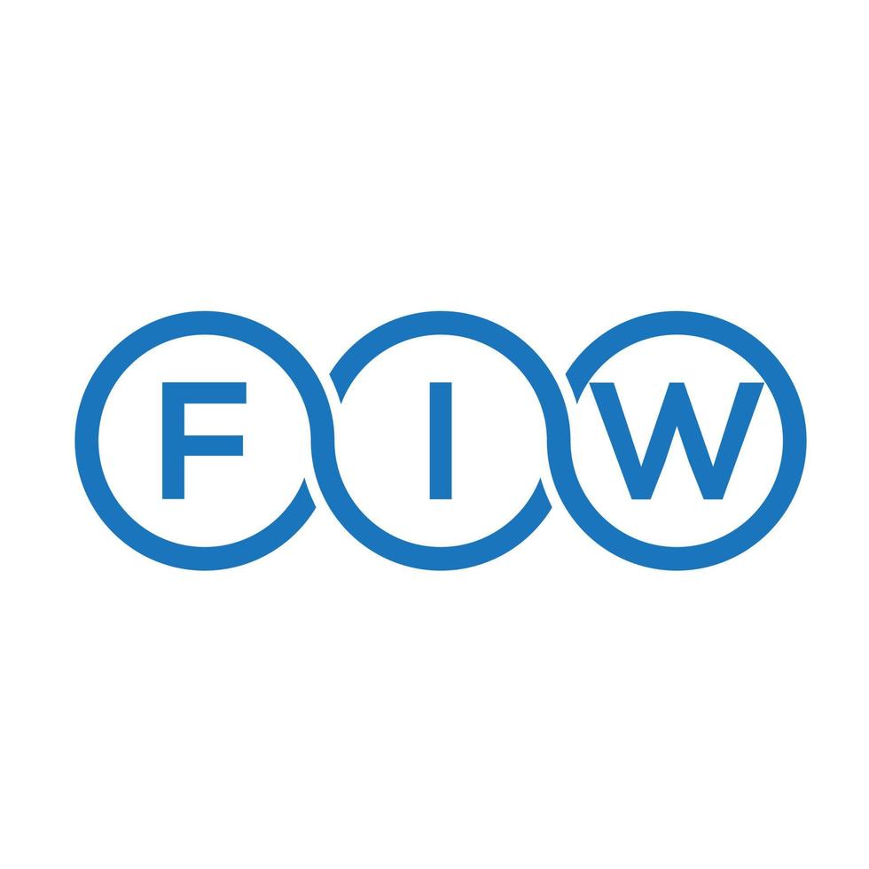 fiw lettera logo design su sfondo nero. fiw creative iniziali lettera logo concept. disegno della lettera fiw. vettore