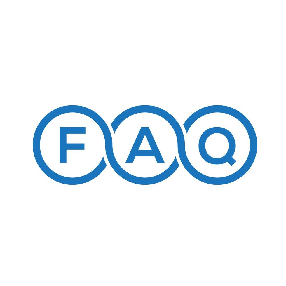 faq lettera logo design su sfondo nero. faq creative iniziali lettera logo concept. disegno della lettera faq. vettore