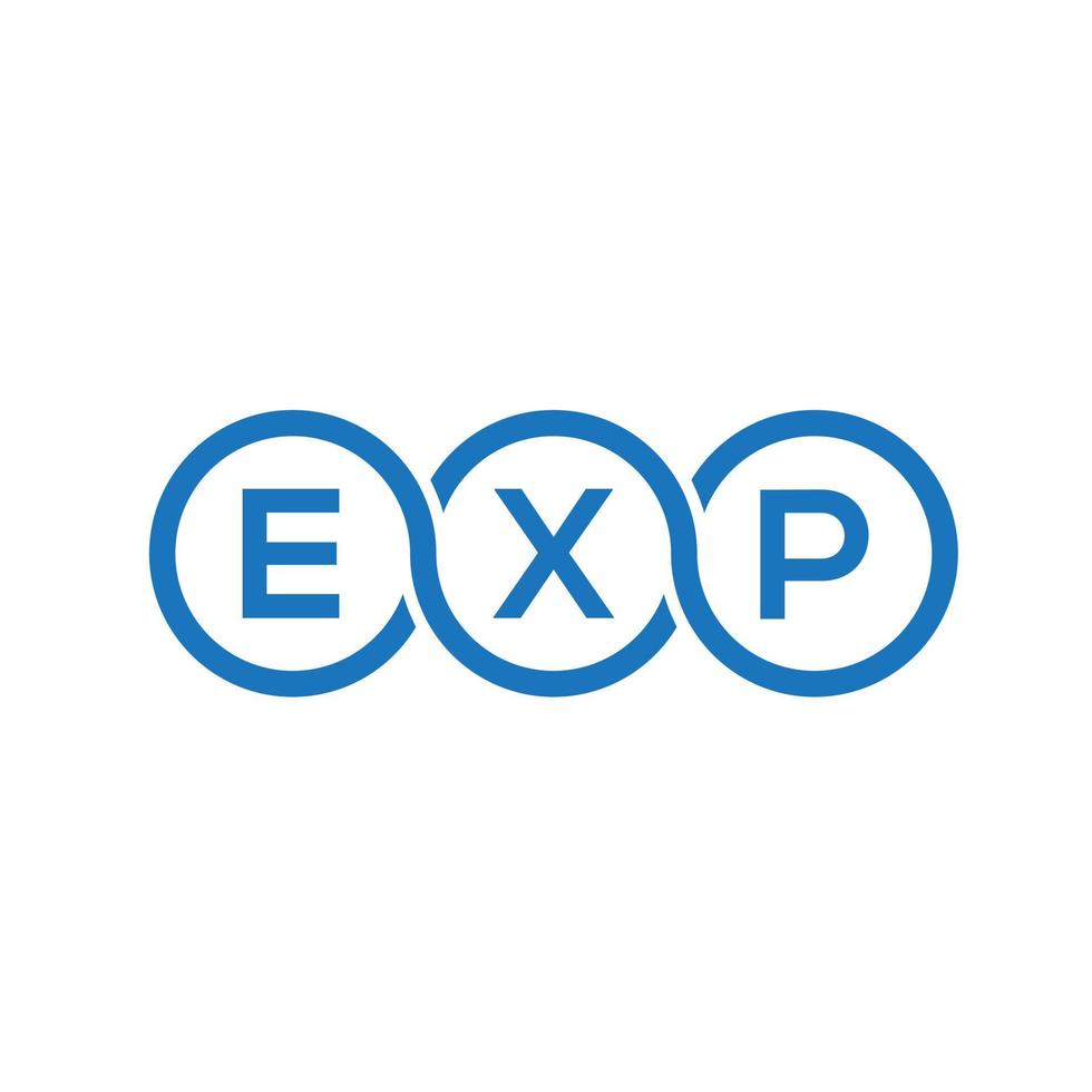 exp lettera logo design su sfondo nero. concetto di logo della lettera di iniziali creative exp. disegno della lettera exp. vettore