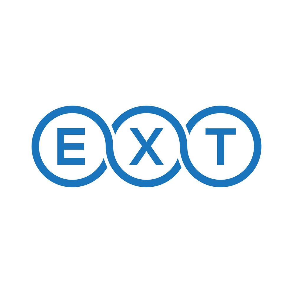 design del logo della lettera ext su sfondo nero. ext creative iniziali lettera logo concept. disegno della lettera est. vettore
