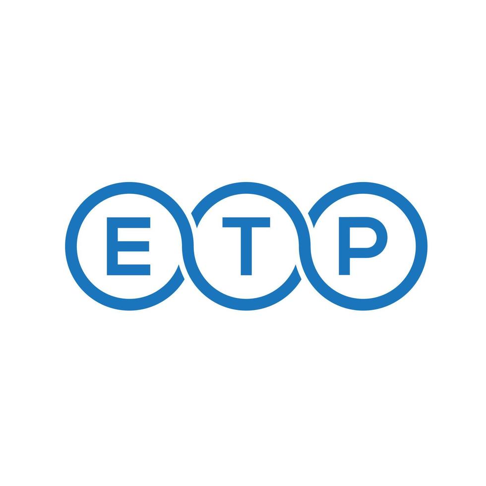 design del logo della lettera etp su sfondo nero. etp creative iniziali lettera logo concept. disegno della lettera etp. vettore