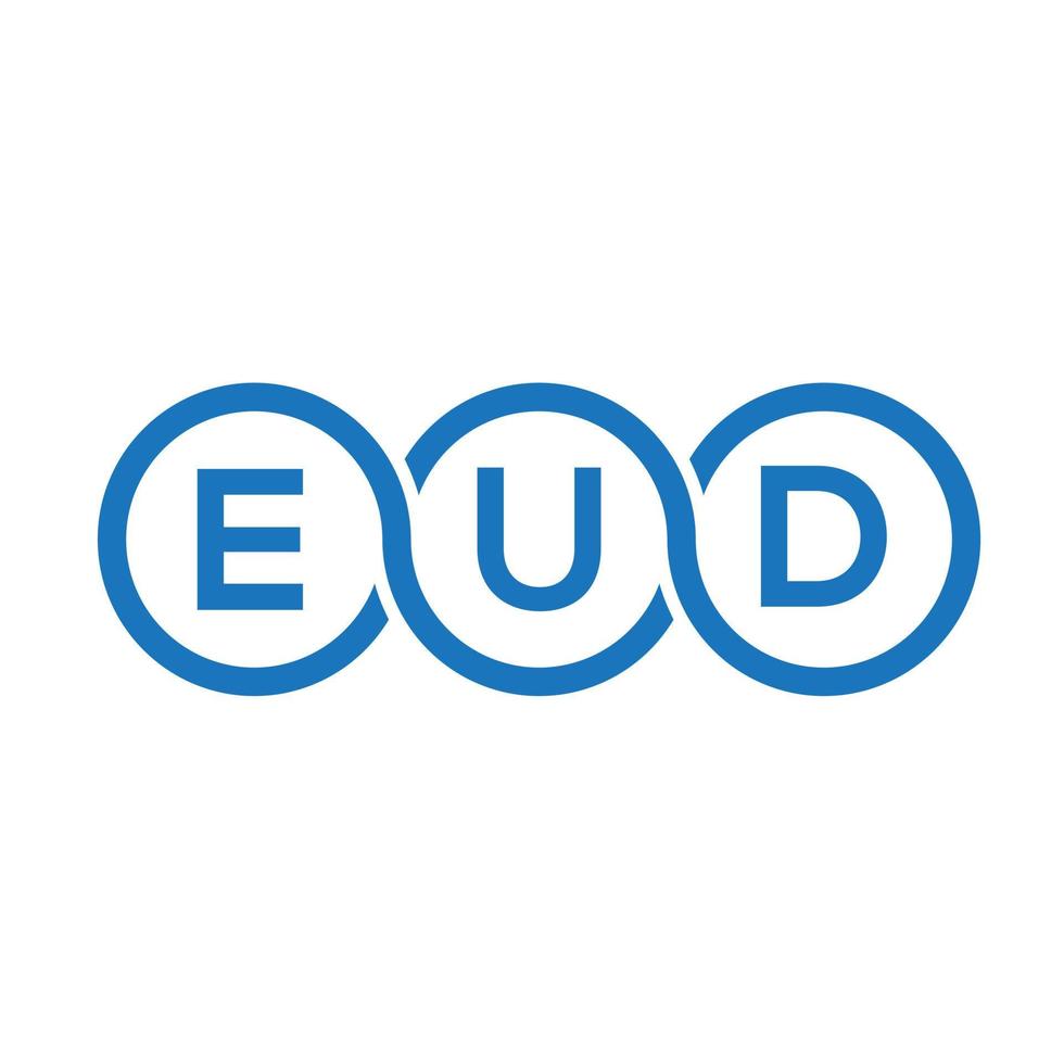 eud lettera logo design su sfondo nero. eud creative iniziali lettera logo concept. disegno della lettera eud. vettore