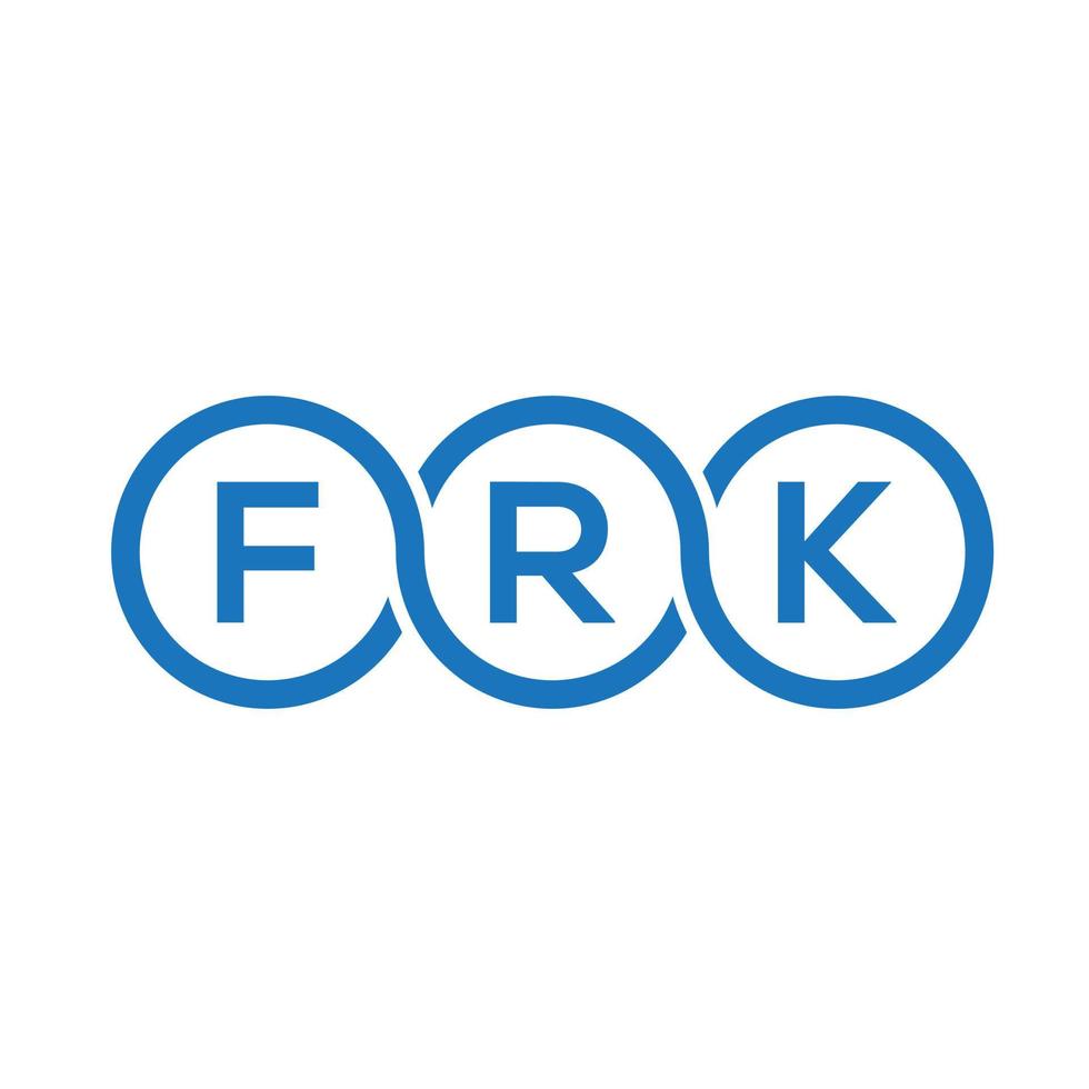 frk lettera logo design su sfondo nero. frk creative iniziali lettera logo concept. disegno della lettera di franco. vettore