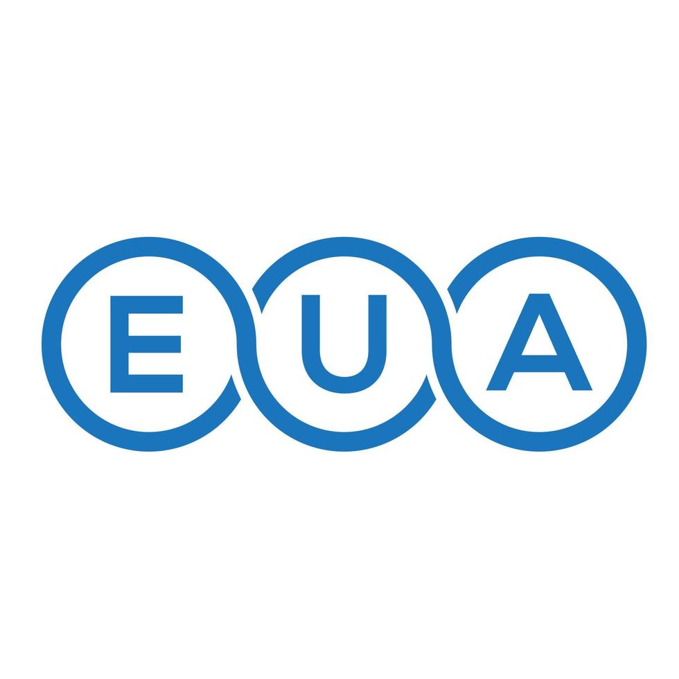 design del logo della lettera eua su sfondo nero. eua creative iniziali lettera logo concept. disegno della lettera eua. vettore