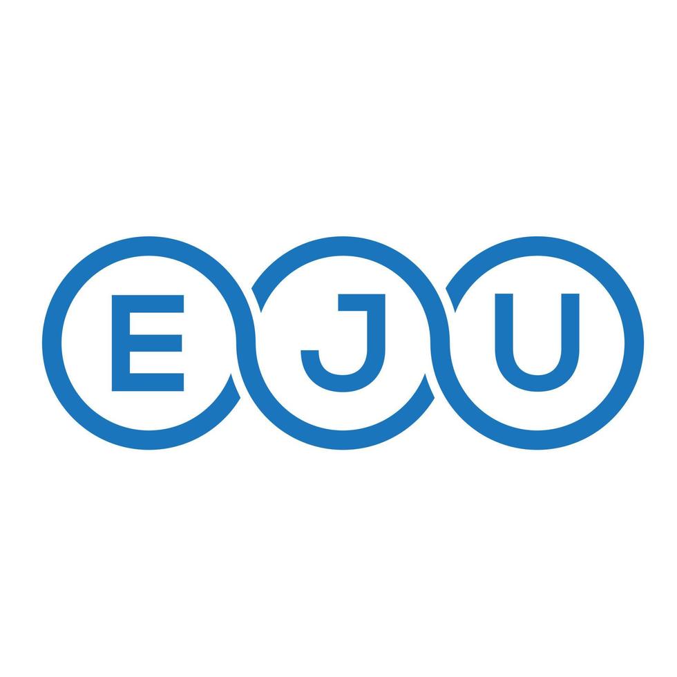 eju lettera logo design su sfondo nero. eju creative iniziali lettera logo concept. disegno della lettera eju. vettore