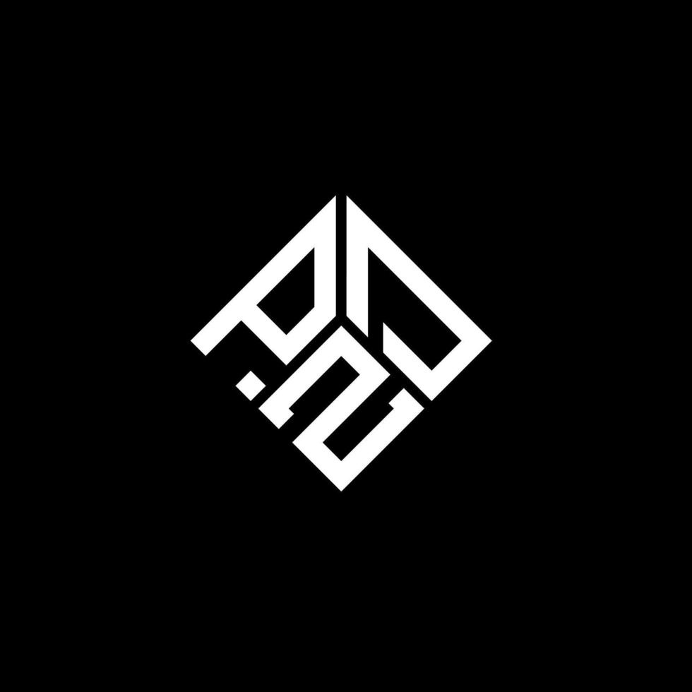 design del logo della lettera pzd su sfondo nero. concetto di logo della lettera di iniziali creative di pzd. disegno della lettera pzd. vettore