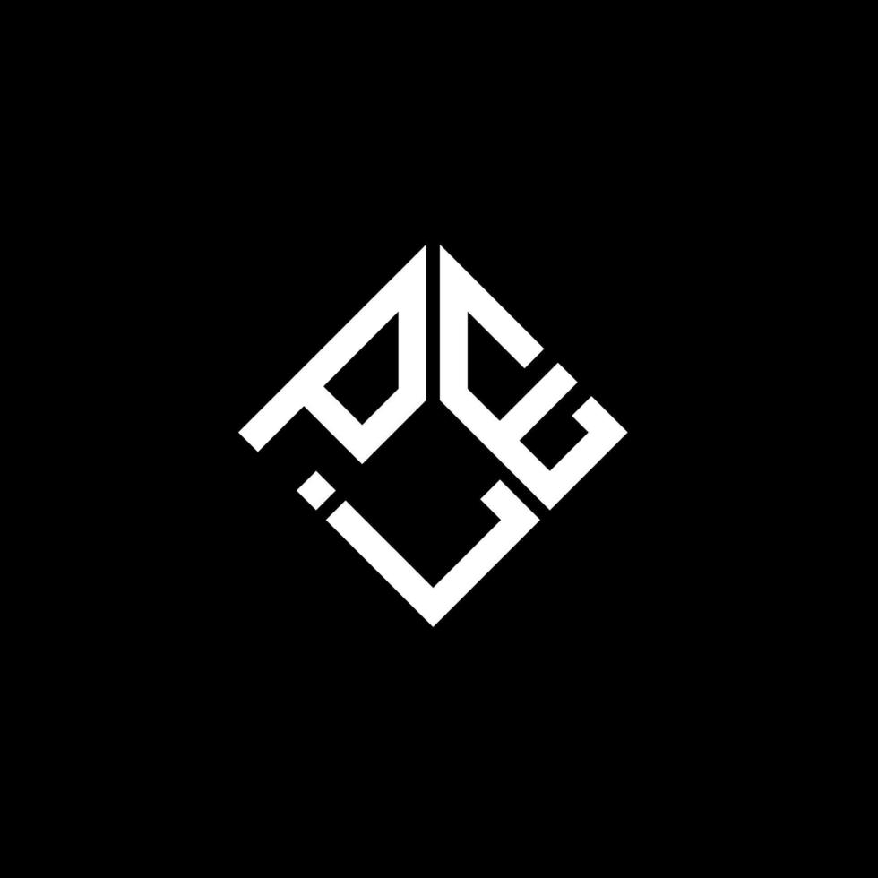 disegno del logo della lettera ple su sfondo nero. concetto di logo della lettera di iniziali creative di ple. disegno della lettera ple. vettore