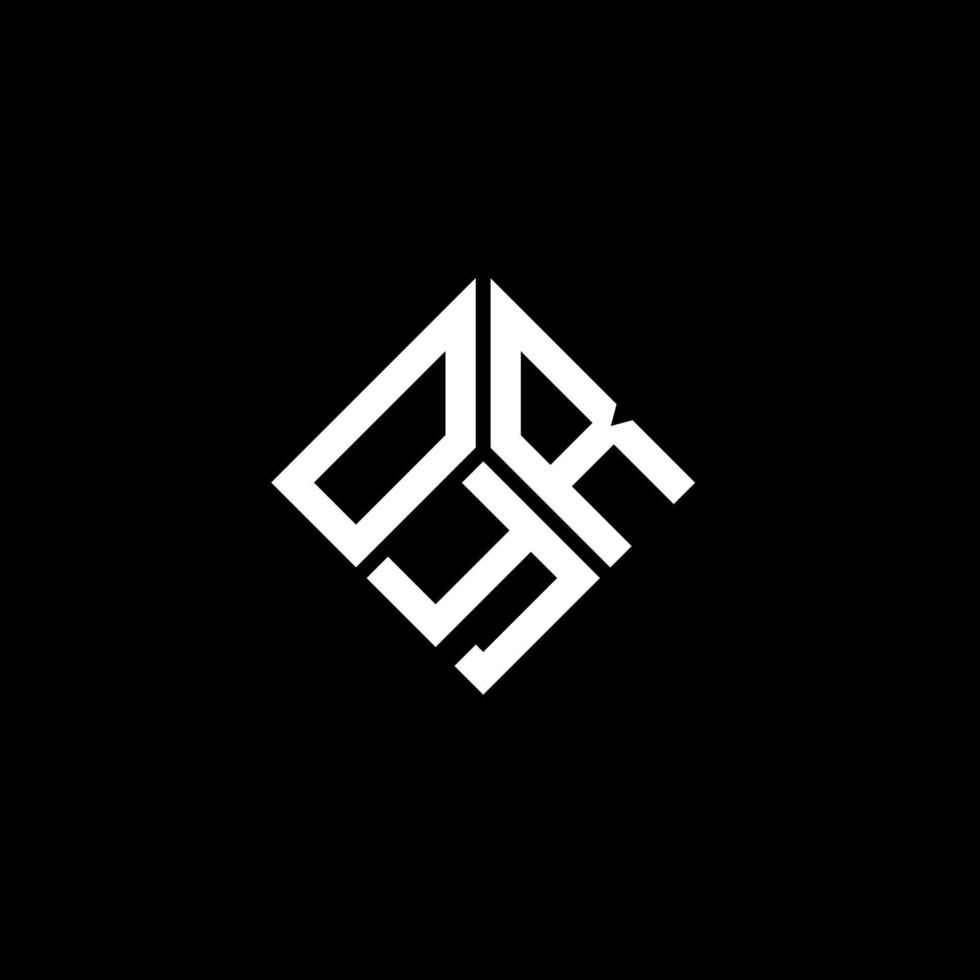 oyr lettera logo design su sfondo nero. oyr creative iniziali lettera logo concept. disegno della lettera oyr. vettore
