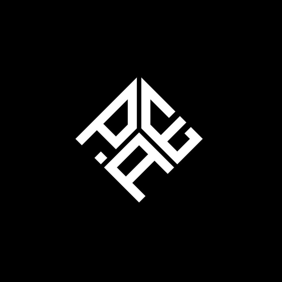 pae lettera logo design su sfondo nero. pae creative iniziali lettera logo concept. disegno della lettera di pae. vettore
