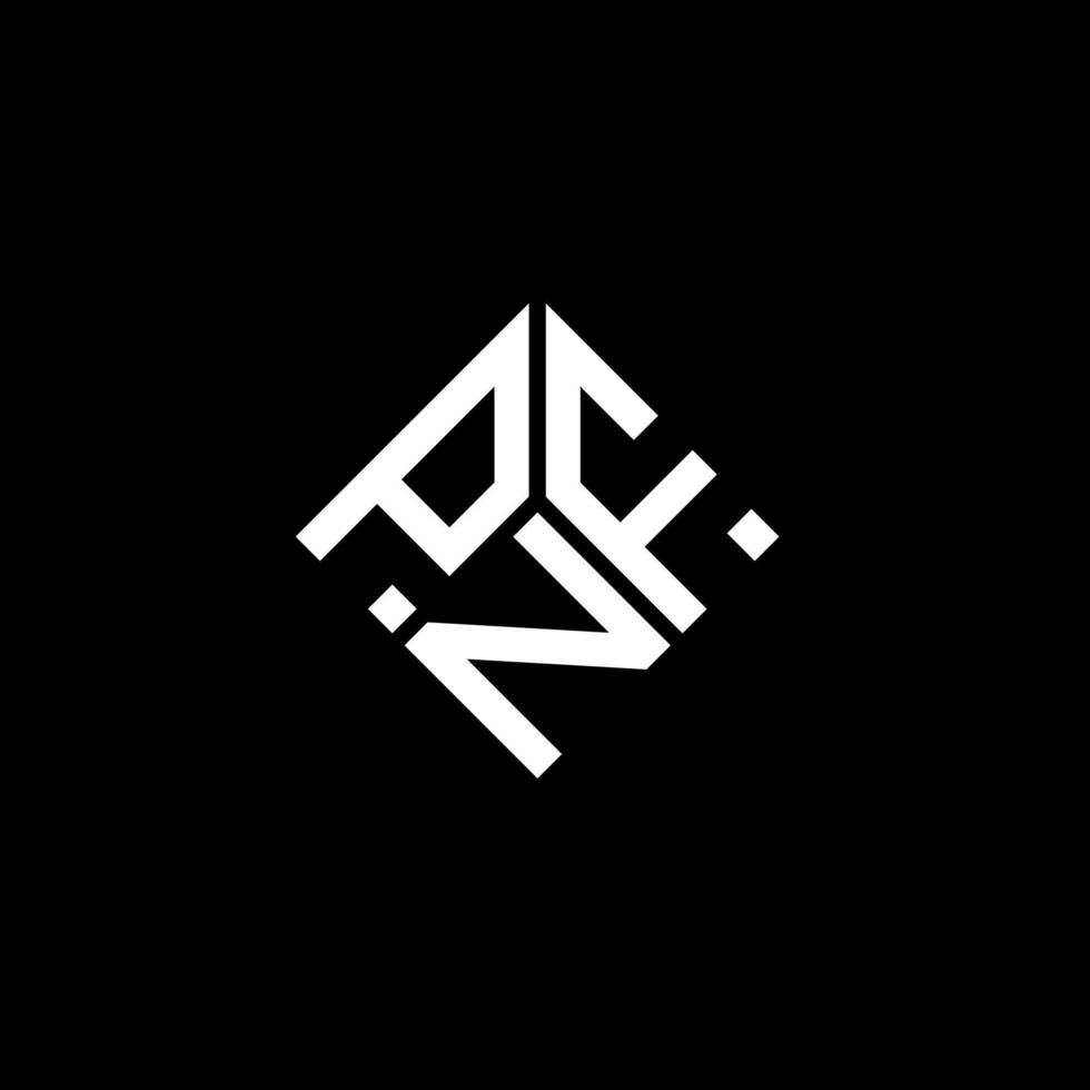 design del logo della lettera pnf su sfondo nero. concetto di logo della lettera di iniziali creative pnf. disegno della lettera pnf. vettore
