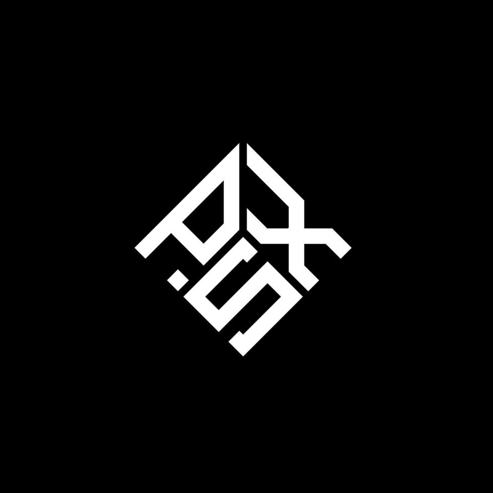psx lettera logo design su sfondo nero. concetto di logo della lettera di iniziali creative psx. disegno della lettera psx. vettore