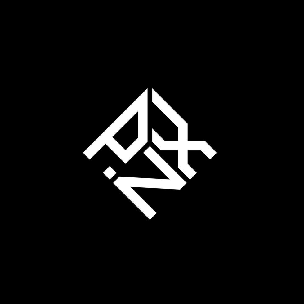 design del logo della lettera pnx su sfondo nero. concetto di logo della lettera di iniziali creative pnx. disegno della lettera pnx. vettore
