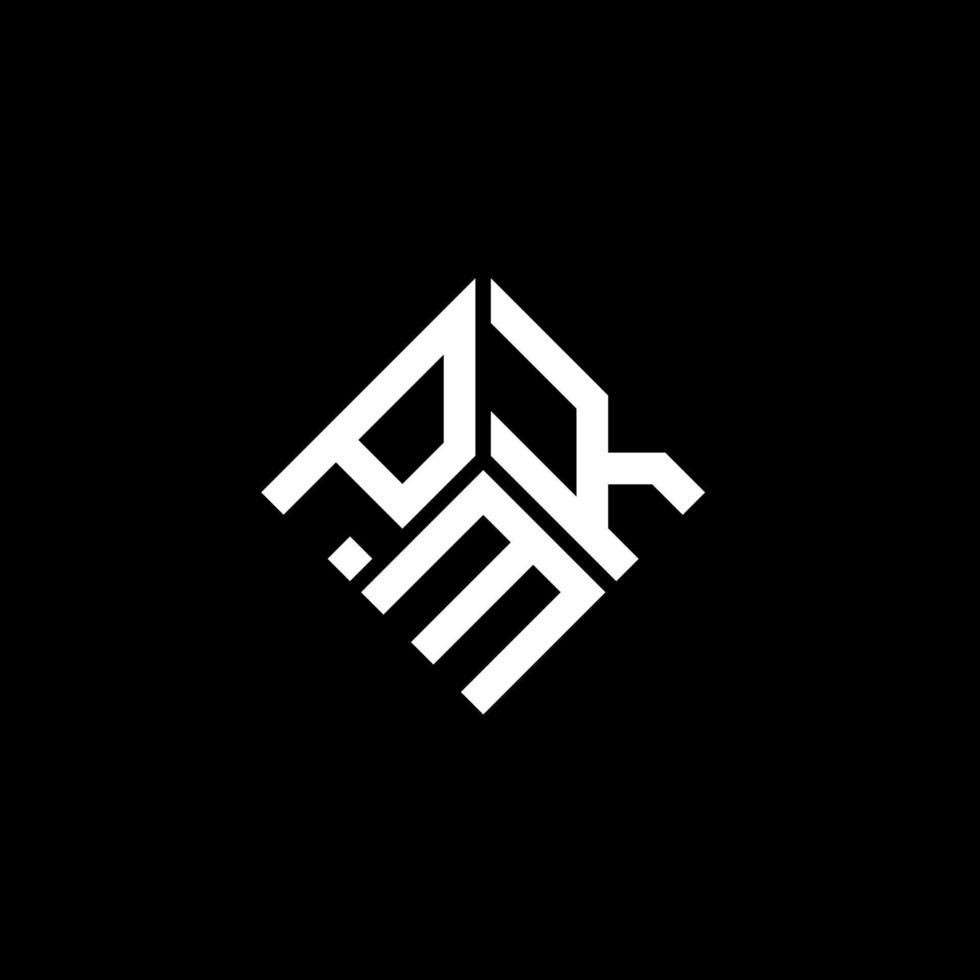 design del logo della lettera pmk su sfondo nero. concetto di logo della lettera di iniziali creative pmk. disegno della lettera pmk. vettore