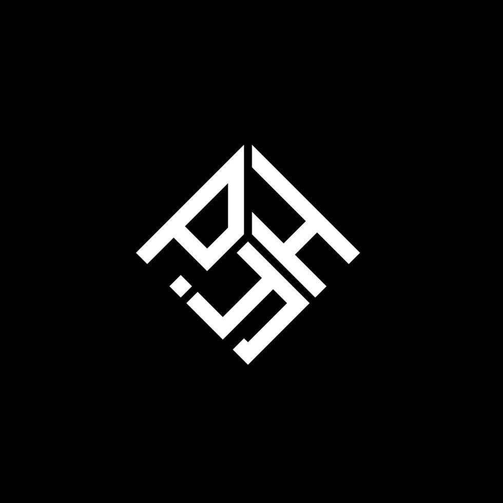 pyh lettera logo design su sfondo nero. pyh creative iniziali lettera logo concept. disegno della lettera pyh. vettore