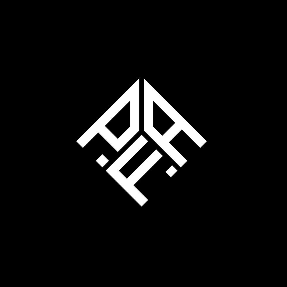 pfa lettera logo design su sfondo nero. pfa creative iniziali lettera logo concept. disegno della lettera pfa. vettore