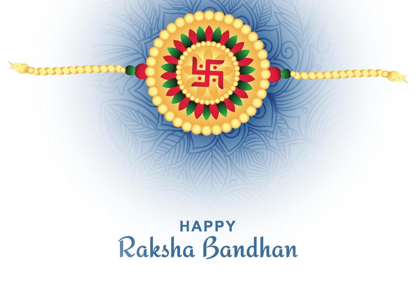 bellissimo rakhi decorativo per lo sfondo della carta raksha bandhan banner festival indiano vettore
