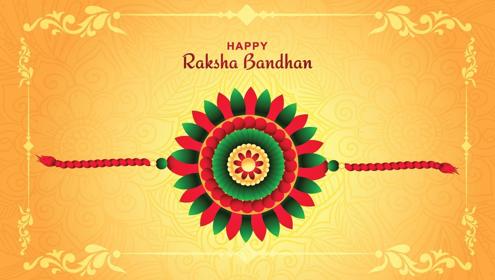 biglietto di auguri del festival di raksha bandhan con sfondo d'onda vettore