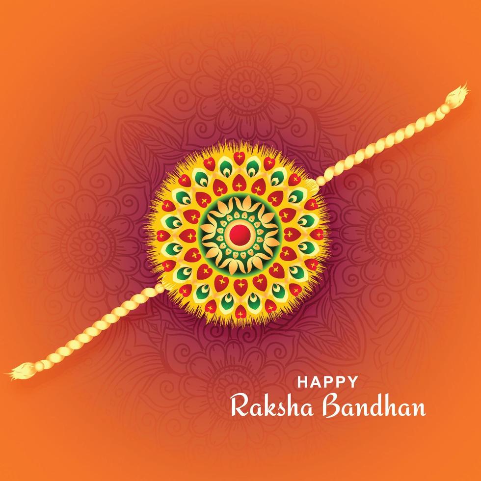 bellissimo rakhi decorativo per il design della carta raksha bandhan del festival indiano vettore