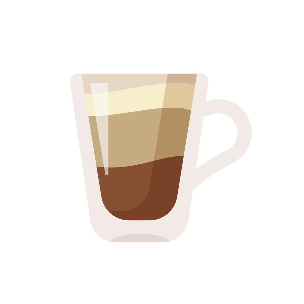 vettore di tazza di caffè caldo. popolare menu di bevande nella caffetteria da bere per svegliarsi al mattino