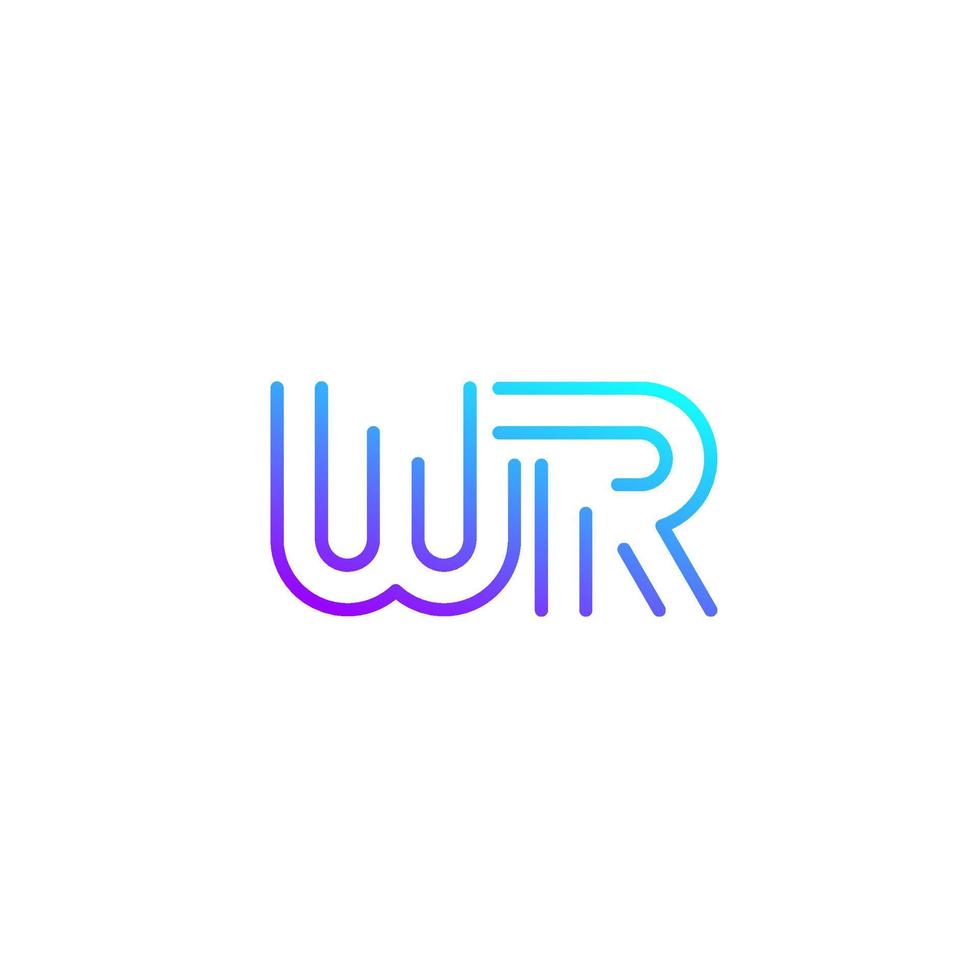 logo lettere wr, vettore di linea