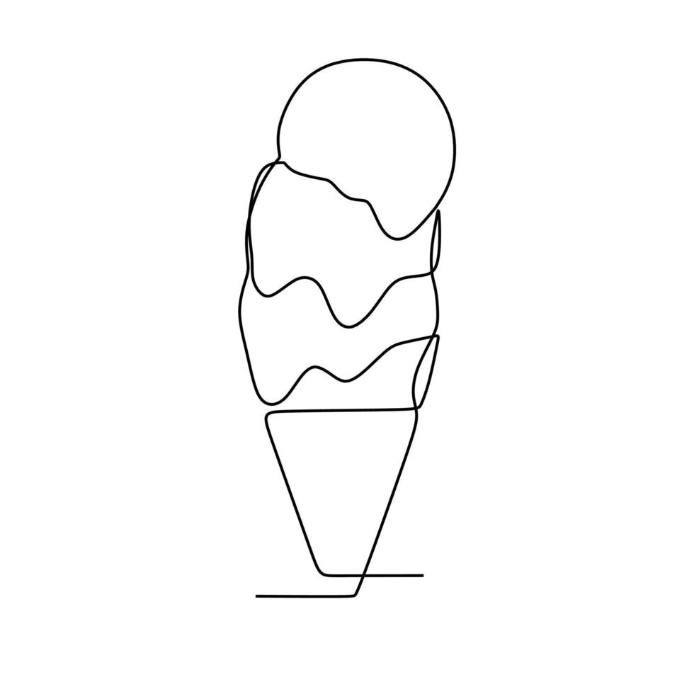disegno a linea continua sul gelato vettore