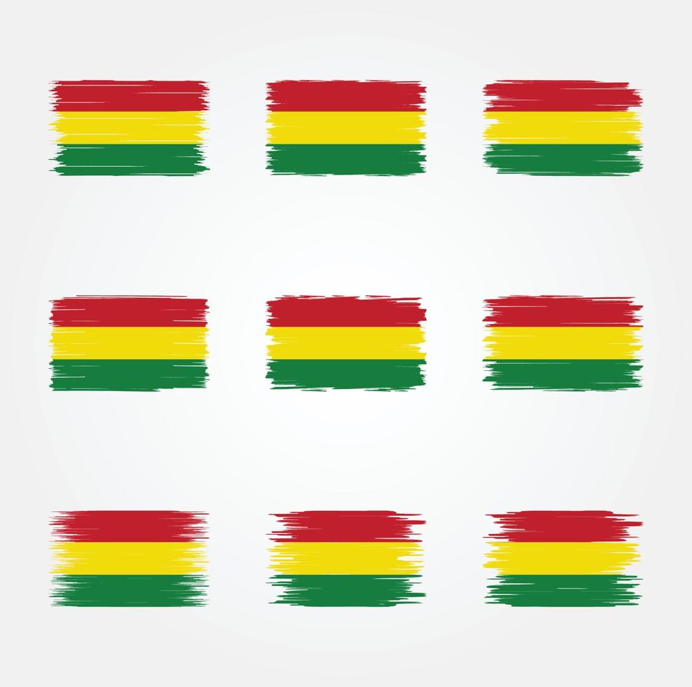 collezione di pennelli bandiera bolivia vettore