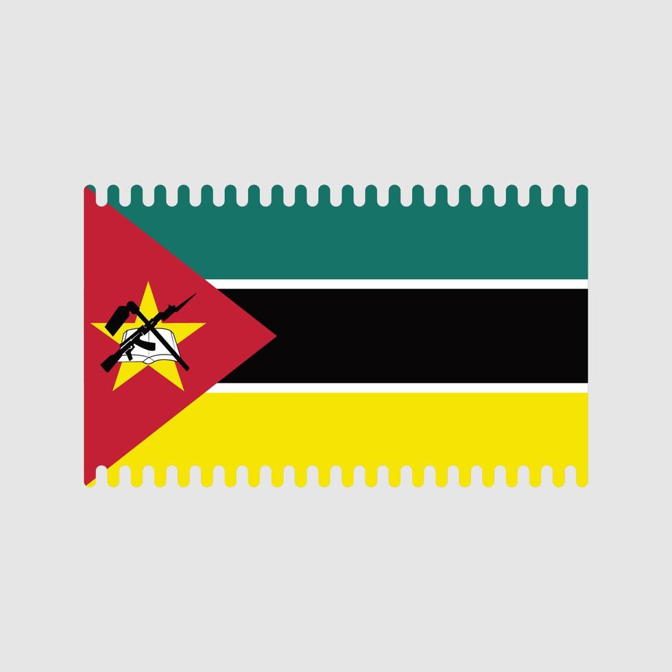 vettore di bandiera del mozambico. bandiera nazionale