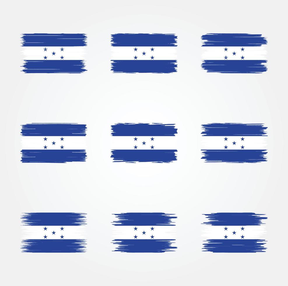 collezione di pennelli bandiera dell'honduras vettore