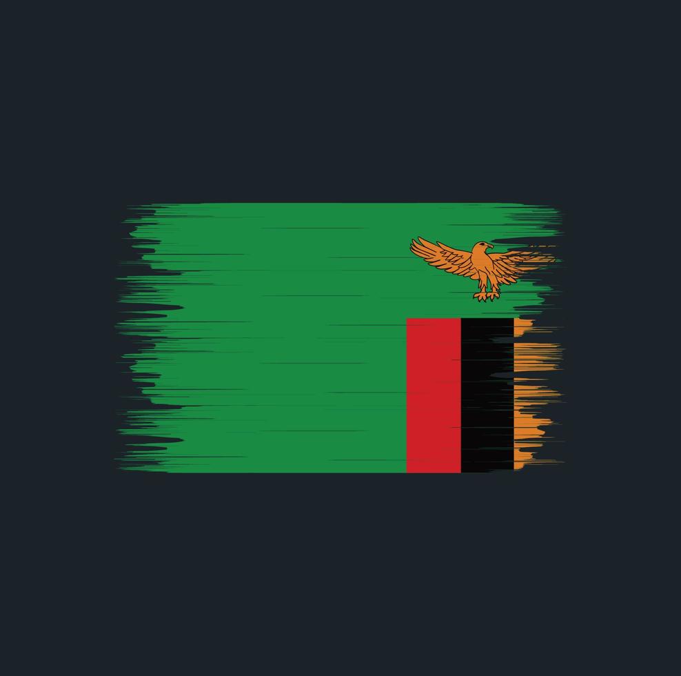 pennello bandiera zambia. bandiera nazionale vettore