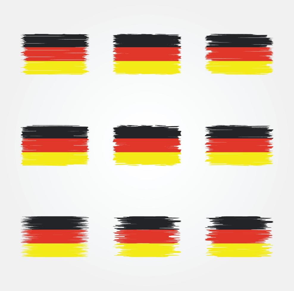 collezione di pennelli bandiera germania vettore