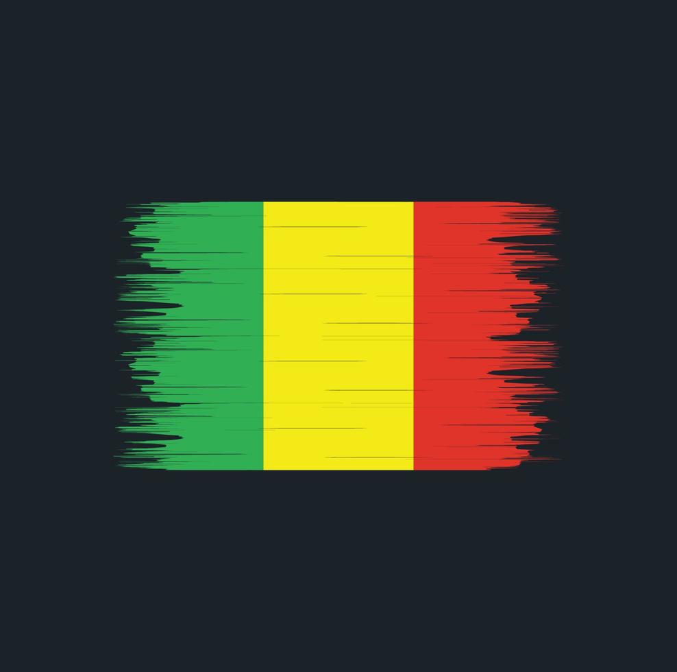 pennello bandiera mali. bandiera nazionale vettore